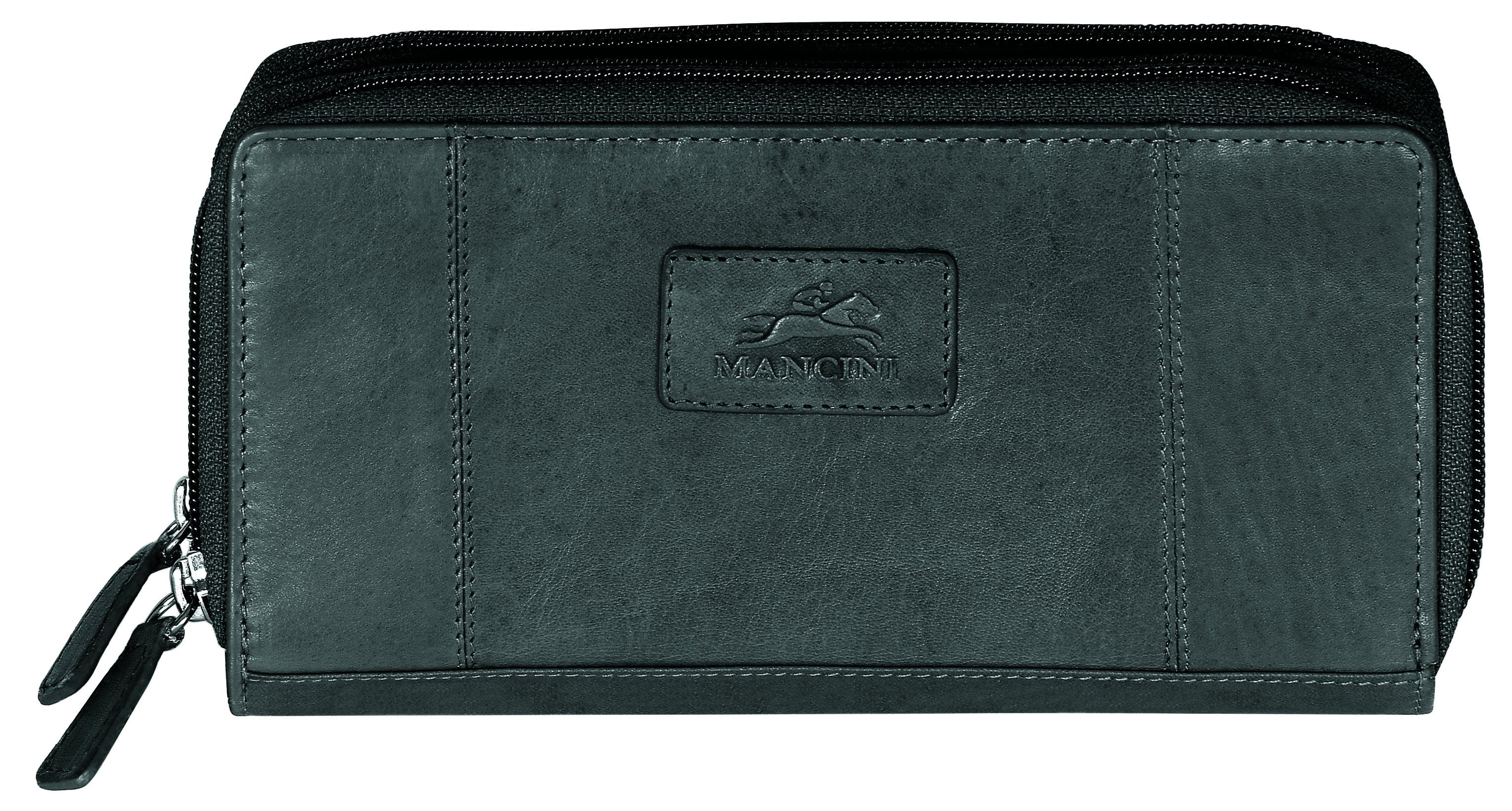 Mancini CASABLANCA Women's RFID Blocking Double Zipper Clutch Wallet - Stylish & Secure for Travel, Shopping & Night Out