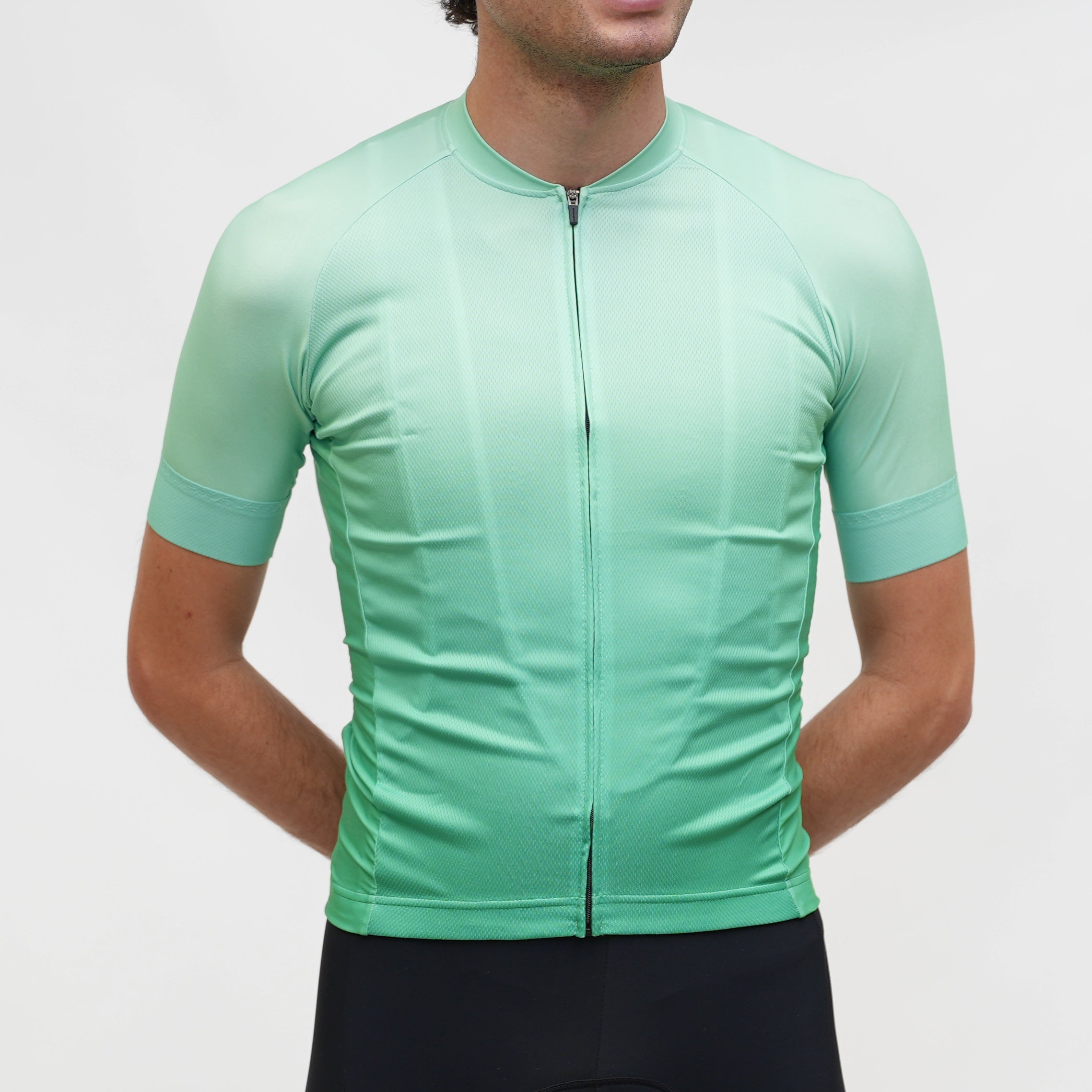 Pro Aero II Cycling Jersey - Mint Fade Color - Breathable & Moisture-Wicking Performance Bike Shirt for Road & Mountain Biking