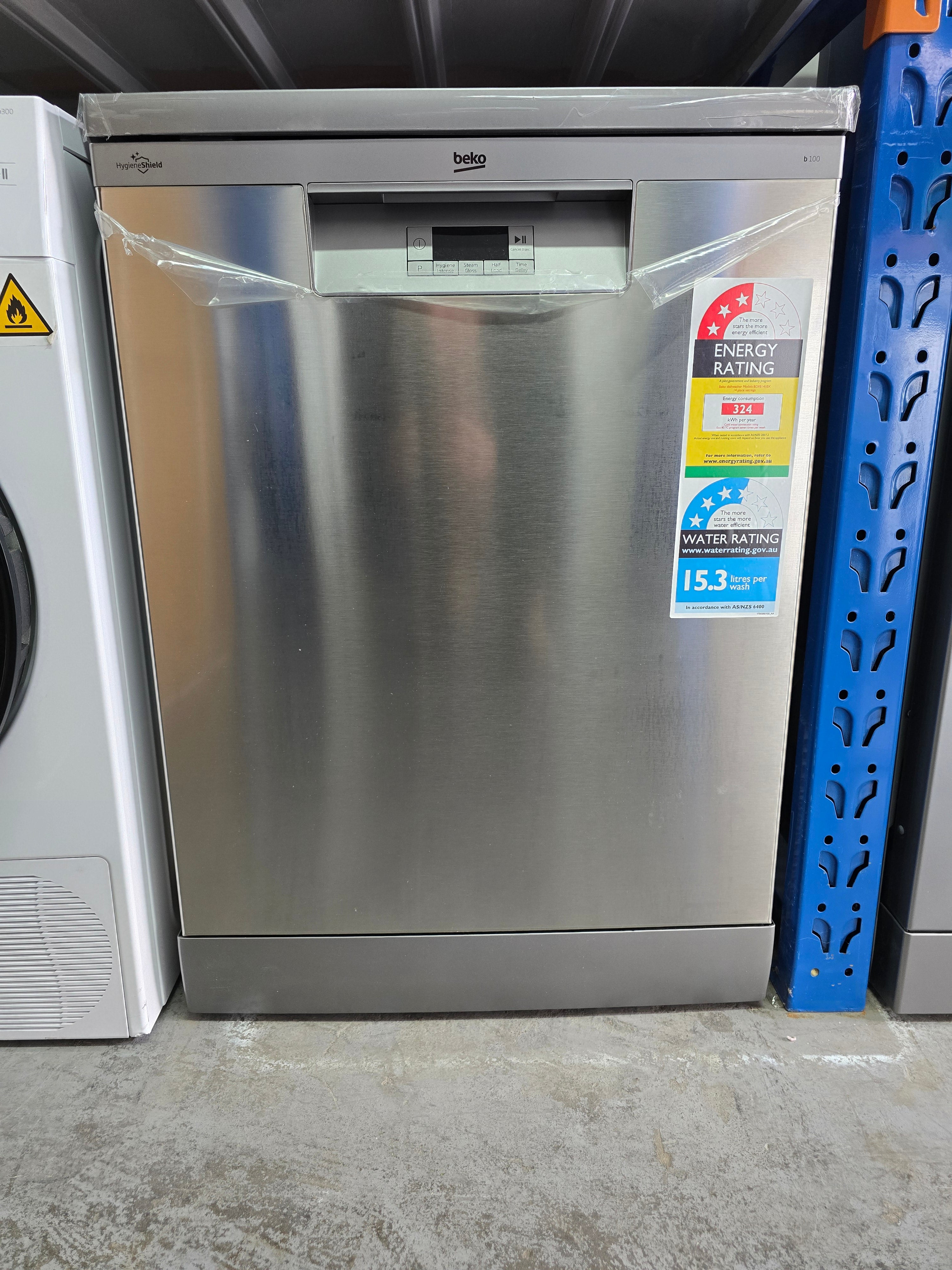 Beko BDFB1410X 14 Place Freestanding Dishwasher - Stainless Steel | European Made | Carton Damaged | Perfect for Kitchens, Apartments & Small Restaurants