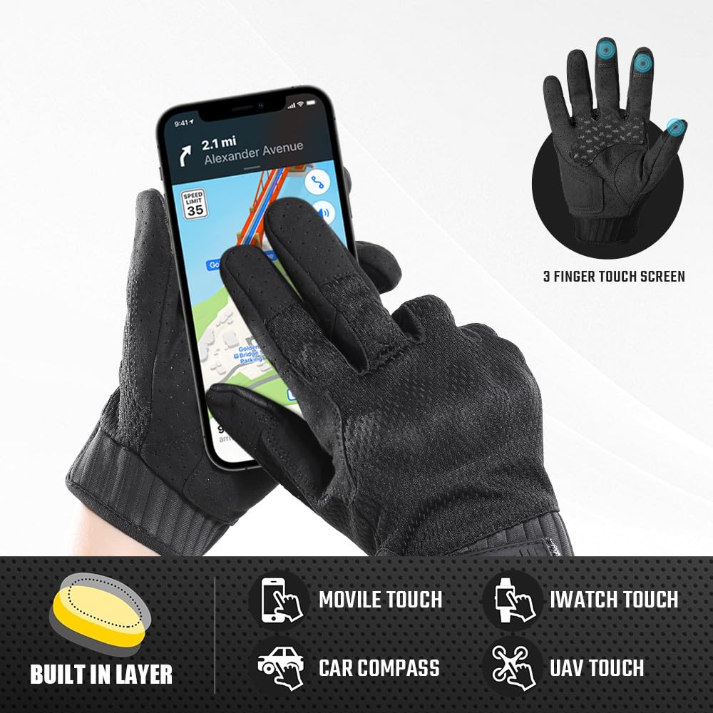 AXBXCX Upgraded Tactical Gloves for Men - Camouflage Breathable Summer Touchscreen Full Finger Work Gloves for Outdoor Sports, Shooting, Cycling & Motorcycle Riding