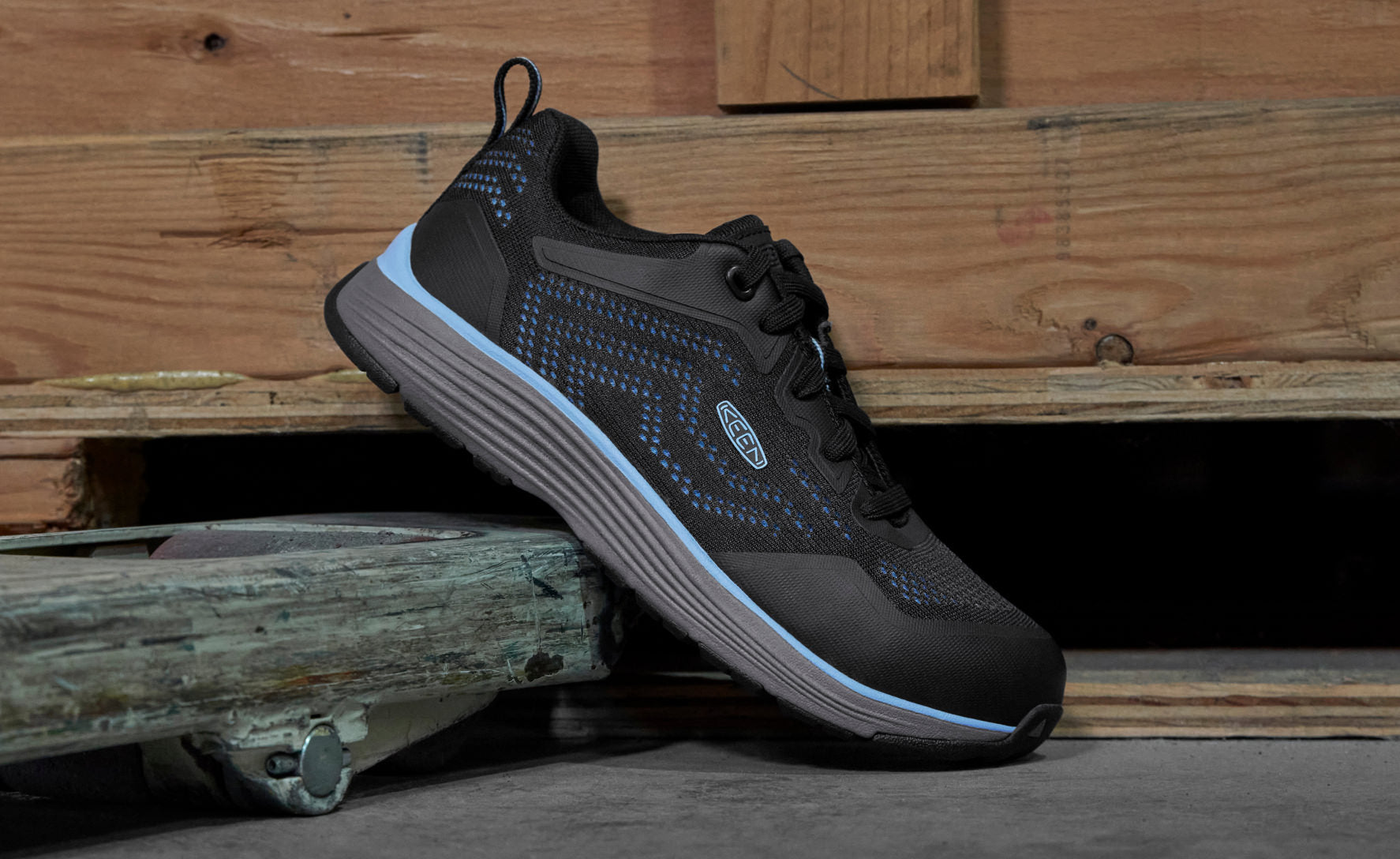 Sparta 2 Women's Safety Shoes with Aluminum Toe - Airy Blue & Black | Lightweight Work Boots for Construction, Warehouse & Industrial Use