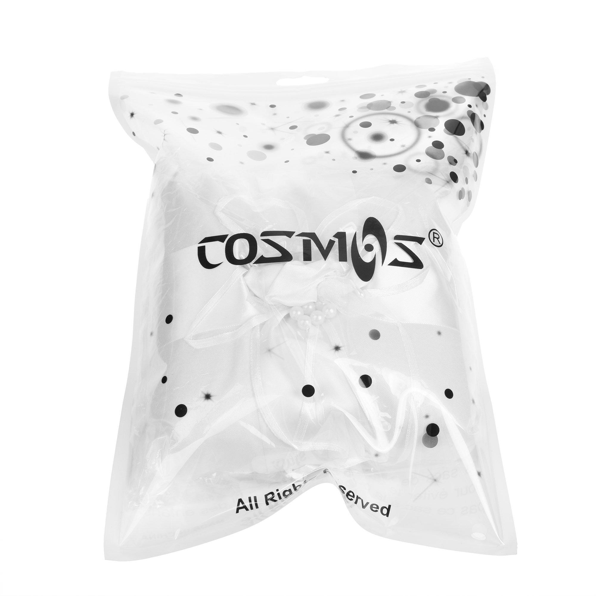 Elegant Cosmos Satin Wedding Ring Pillow with Ribbons - Ring Bearer Cushion for Bridal Ceremonies - Perfect for Church, Beach & Outdoor Weddings