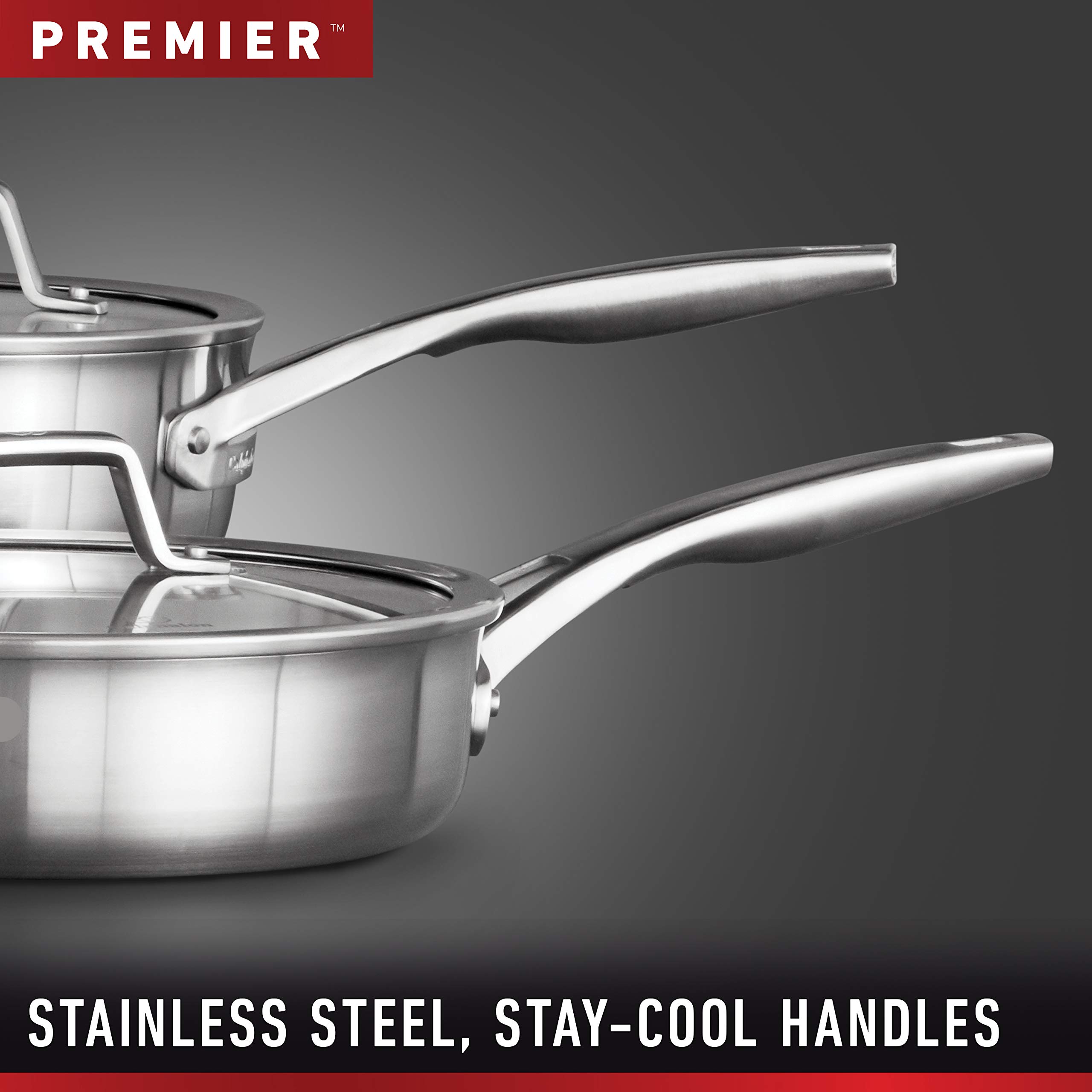 Calphalon Premier Stainless Steel 8-Piece Cookware Set - Nonstick Pots and Pans for Professional Cooking, Baking & Frying - Perfect for Home Chefs & Kitchen Enthusiasts