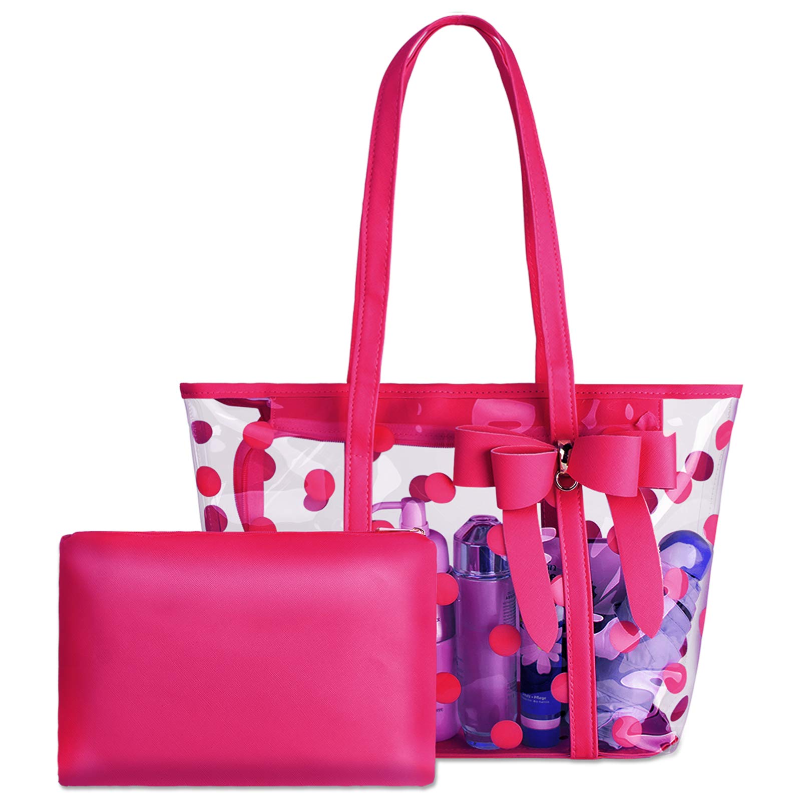 Waterproof PVC Clear Tote Bag for Women - Lightweight Shoulder Handbag, Beach Bag, Shopping & Work Tote - Perfect for Pool, Gym, Travel & Daily Use