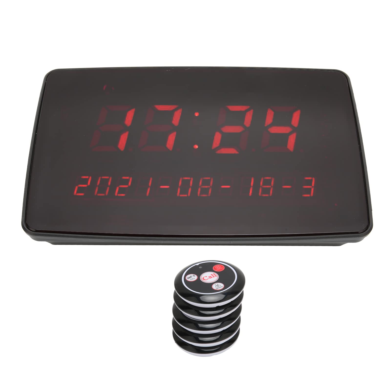 Wireless Pager System for Restaurants - 30PCS Waterproof Call Buttons & Display Receiver - Adjustable Volume for Clinic, Hospital, Nursing Home & Factory Use - Ideal for Customer Service, Patient Care & Staff Communication