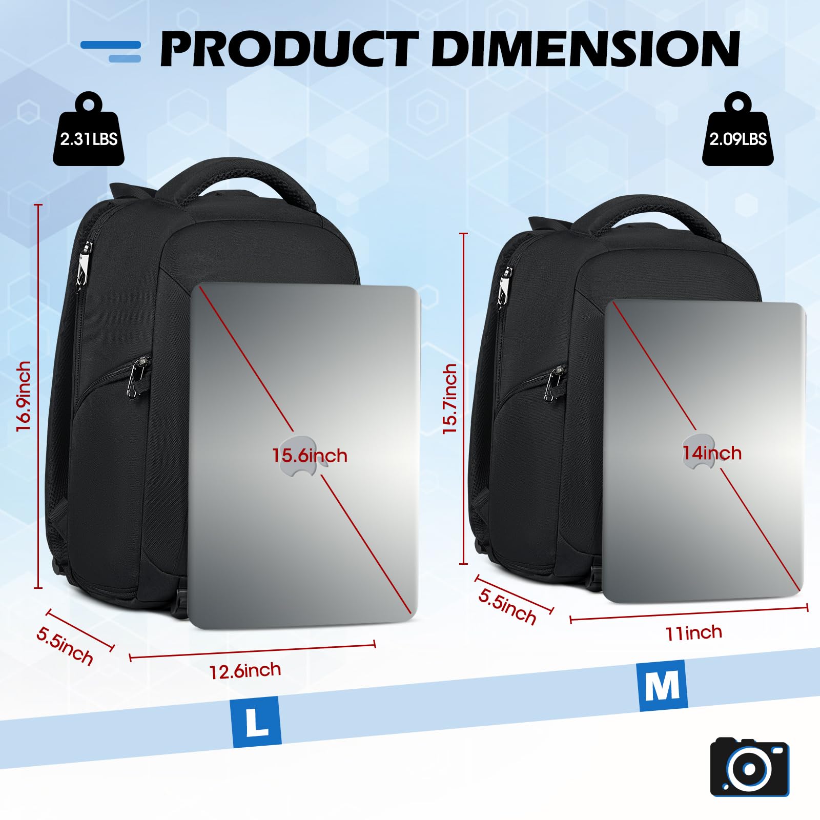 Professional DSLR SLR Camera Backpack - Waterproof Anti-Theft Photography Bag with Rain Cover & Tripod Holder, Fits 14 Inch Laptop - Large Durable Camera Case for Men & Women (Black) - Perfect for Travel, Hiking & Outdoor Photography