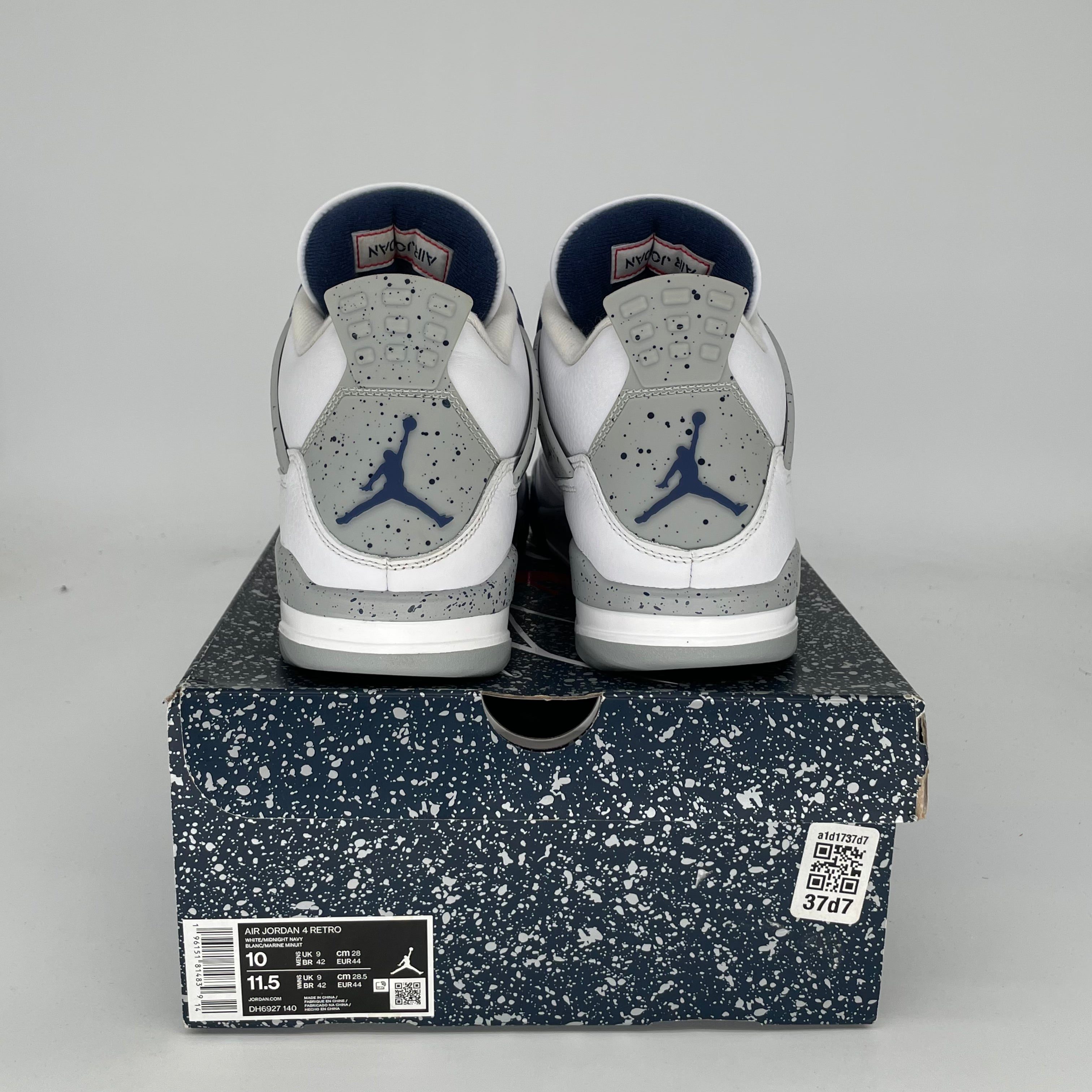 AIR JORDAN 4 Retro Midnight Navy Men's Basketball Shoes Size 10 - DH6927-140 | Authentic Sneakers for Streetwear & Casual Outfits