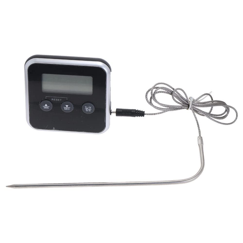 Wireless Digital BBQ Meat Thermometer with Timer - Stainless Steel Probe for Grilling, Smoking, Baking - Perfect for Steak, Chicken, Turkey & Outdoor Cooking