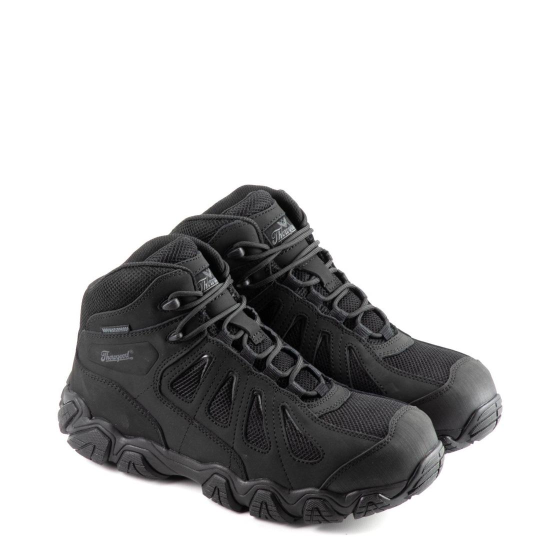 Crosstrex Series Mid Hiker Composite Toe Work Boots - Waterproof, Slip Resistant, Black - Perfect for Construction, Hiking & Outdoor Work