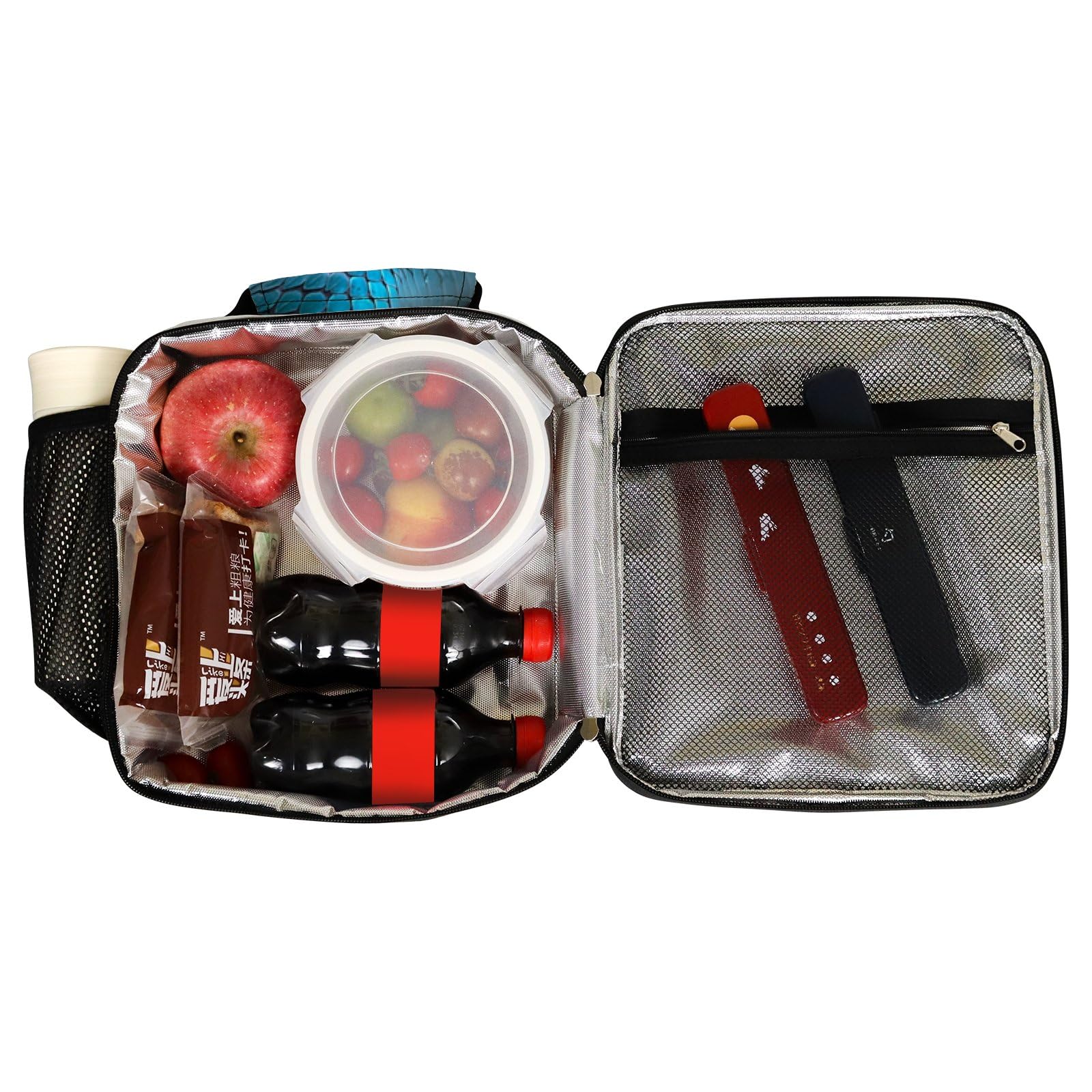 Insulated Snake Print Lunch Bag - Reusable Cooler Tote with Adjustable Shoulder Strap for Men & Women | Perfect for Office, School, Picnics & Outdoor Activities