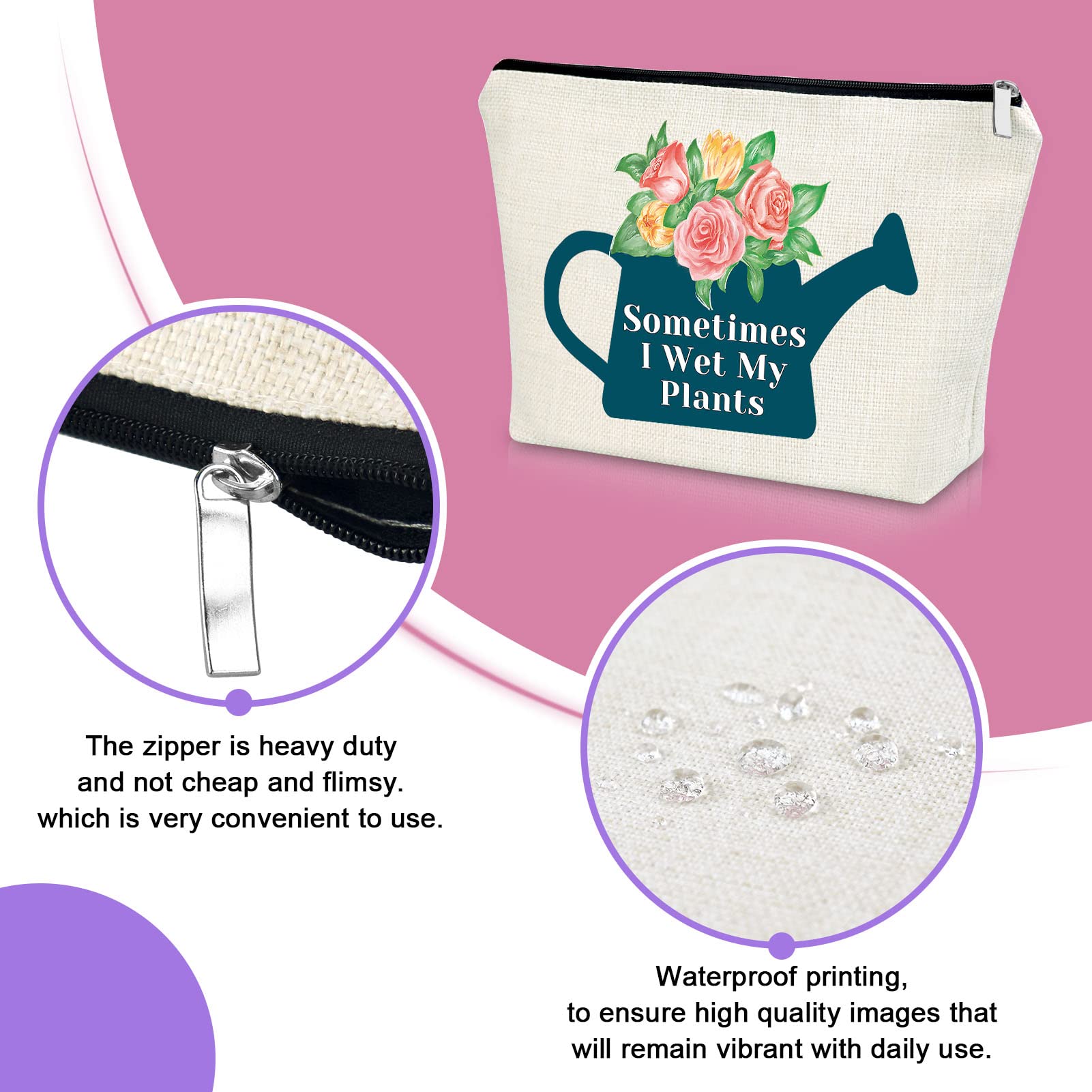 Funny Plant Lover Gift - Gardening Themed Makeup Bag for Women | Perfect Appreciation, Retirement & Housewarming Gift for Gardeners & Plant Enthusiasts | Great for Travel, Daily Use & Cosmetics Storage