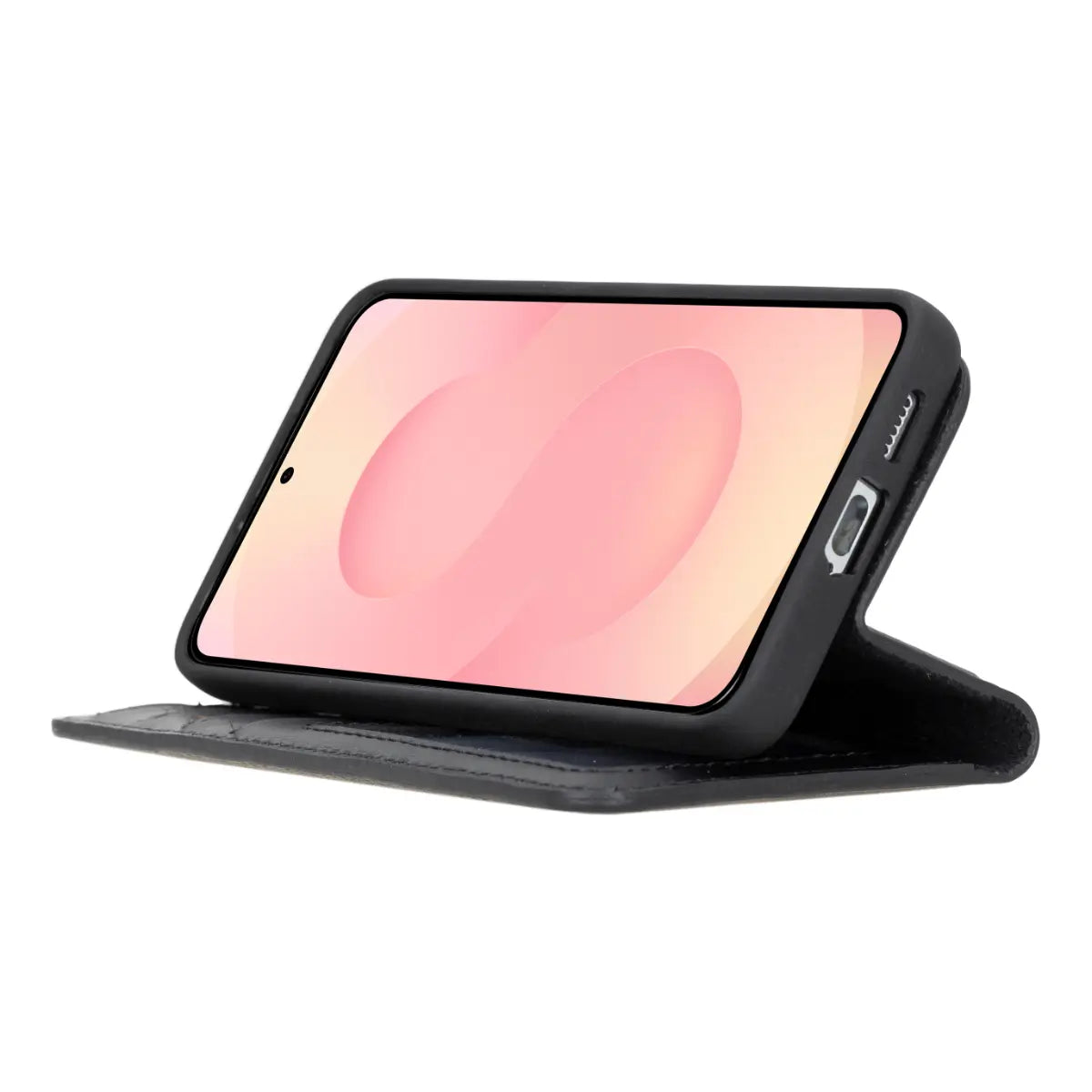 Premium Black Magnetic Leather Wallet Case for Samsung Galaxy S25 - Slim Protective Cover with Card Slots & Strong Magnet for Secure Hold | Perfect for Everyday Use, Travel & Business Meetings