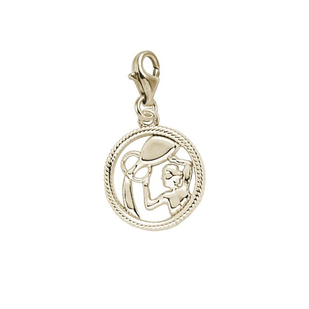 Aquarius Zodiac Charm Pendant with Lobster Claw Clasp - Sterling Silver Birthstone Jewelry for Bracelets & Necklaces - Perfect for Birthday Gifts, Astrology Lovers & Everyday Wear