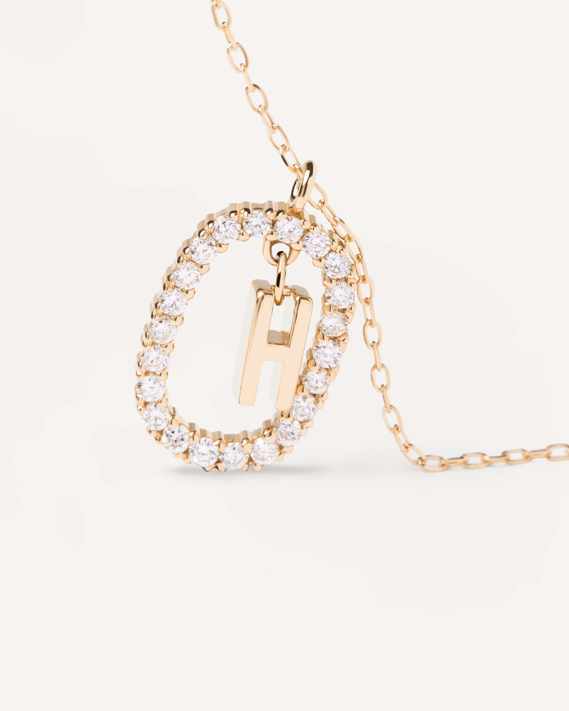 14K Gold Letter H Necklace with Diamonds - Personalized Initial Jewelry for Women, Gift for Her - Perfect for Birthdays, Anniversaries & Special Occasions