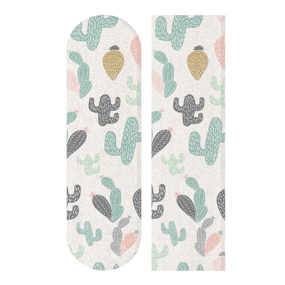 BECCI Colorful Cactus Skateboard Grip Tape - Non-Slip, Bubble-Free, Tear-Proof Sandpaper for Longboards - Easy Adhere, Durable 9.1” x 33.1” Grip Tape for Skateboarding and Outdoor Adventures