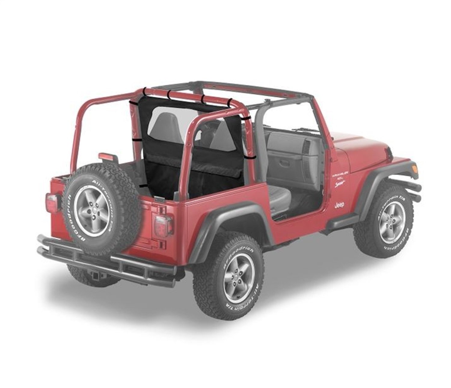 Bestop 8003235 Windjammer for 2003-2006 Jeep Wrangler TJ - Premium Soft Top Wind Deflector for Off-Road & Highway Driving