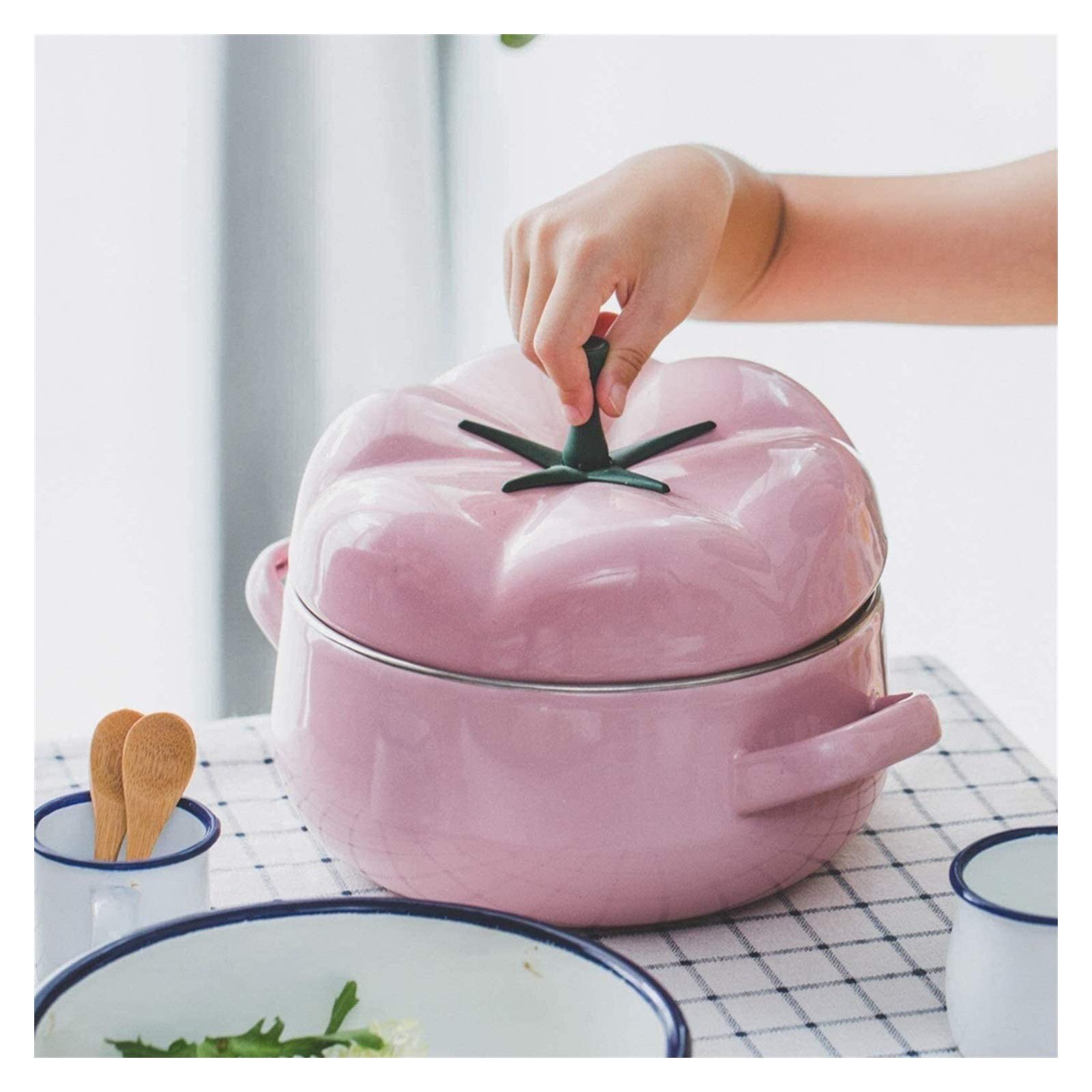 **Pink Ceramic Casserole Dish – Non-Stick Enameled Pot for Soup, Stew, Baby Food & Milk – Durable Ceramic Cookware for Kitchen, Gifts & Everyday Cooking**    *(Perfect for Slow Cooking, Baking, Serving & Healthy Meals – Ideal for Family Dinners & Homemade Baby Food)*