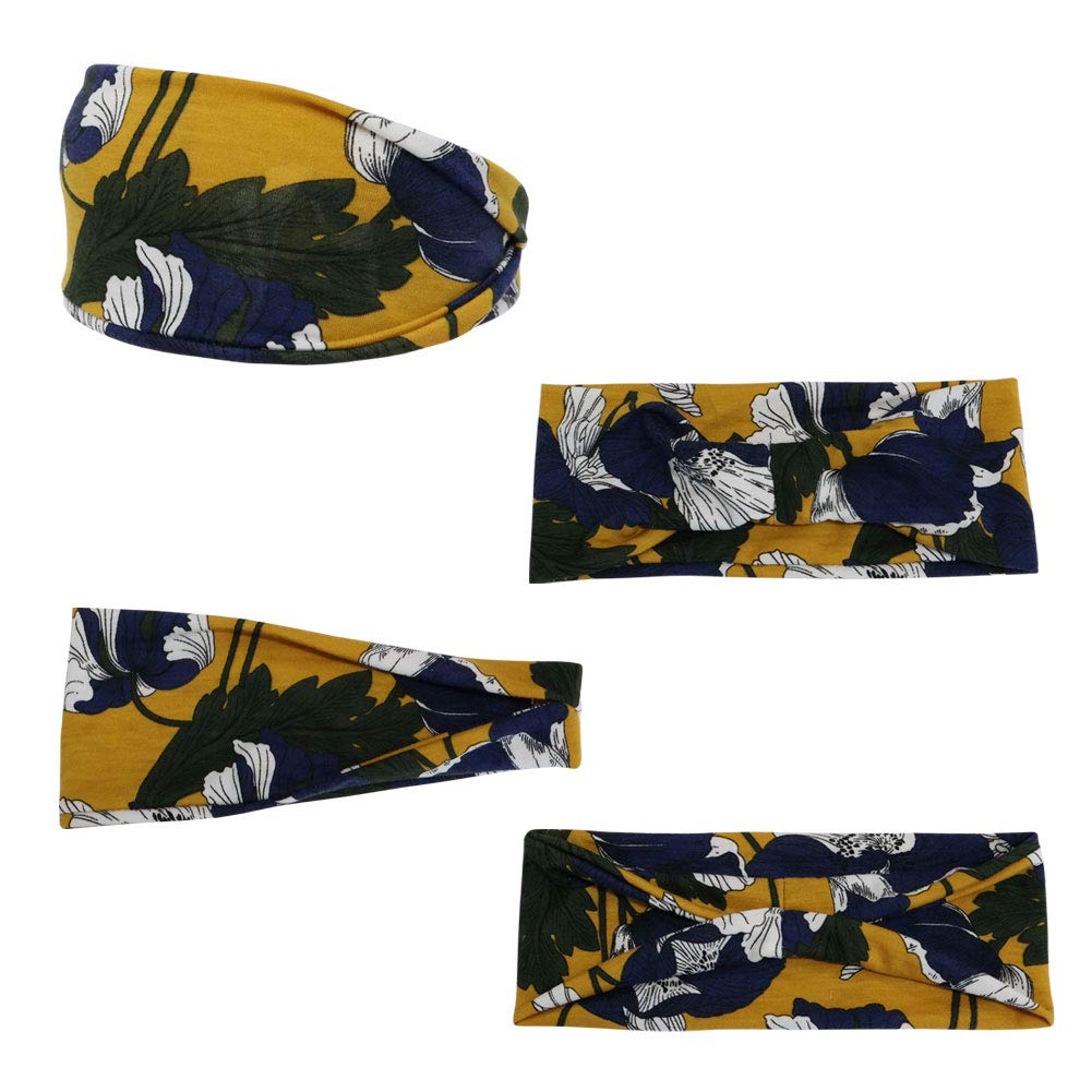 6 Pack Women's Elastic Wide Headbands - Yoga, Workout, Running & Exercise Hair Bands - Non-Slip Sports Fashion Accessories for Active Women - Perfect for Gym, Yoga Class, Jogging and Daily Wear (6pack_603)