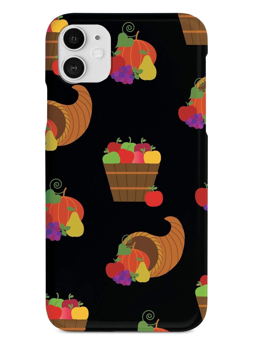 Premium 3D Textured Protective Phone Case for Apple iPhone 12 - Cornucopia Pattern in Black | Shockproof & Anti-Scratch Cover | Perfect for Daily Use, Travel & Outdoor Activities