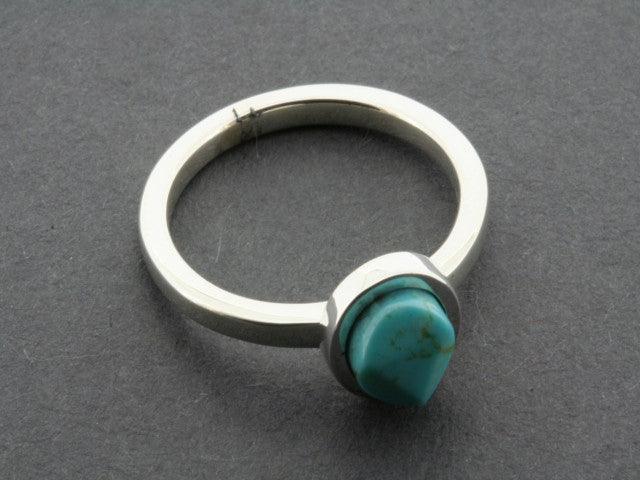 Faceted Turquoise Stackable Ring for Women - Elegant Boho Jewelry for Layering & Everyday Wear