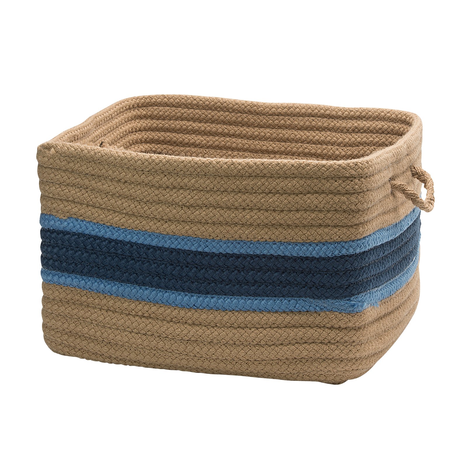 18x12 Inch Garden Banded Square Utility Basket - Stylish Jasmine & Blue Ice Storage for Home Organization, Laundry, Picnics & Outdoor Decor