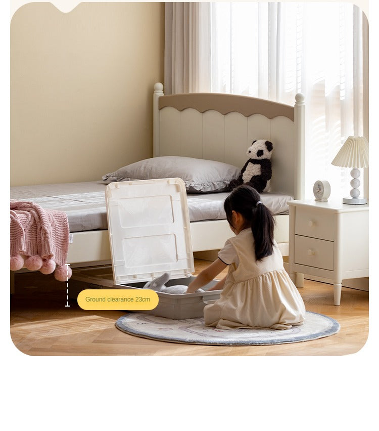 Modern Poplar Solid Wood Kids Bed - Sturdy, Safe & Eco-Friendly for Boys & Girls Bedroom, Nursery or Guest Room
