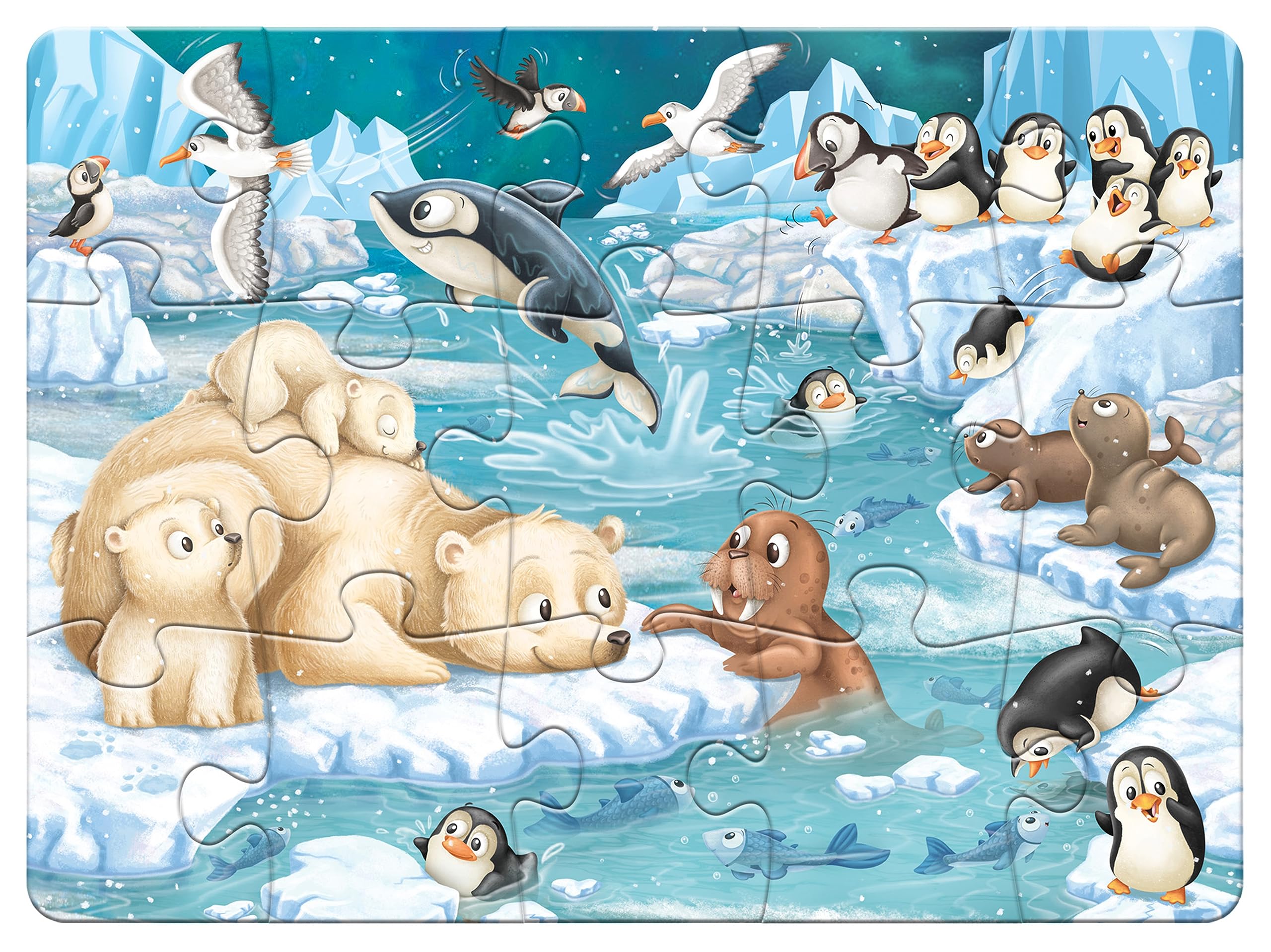 Frank Polar Buddies 15-Piece Floor Jigsaw Puzzle for Kids Ages 3-7 | Educational Learning Toy for Boys & Girls | Develops Imagination, Coordination & Problem-Solving Skills | Perfect for Playtime, Classroom Activities & Birthday Gifts