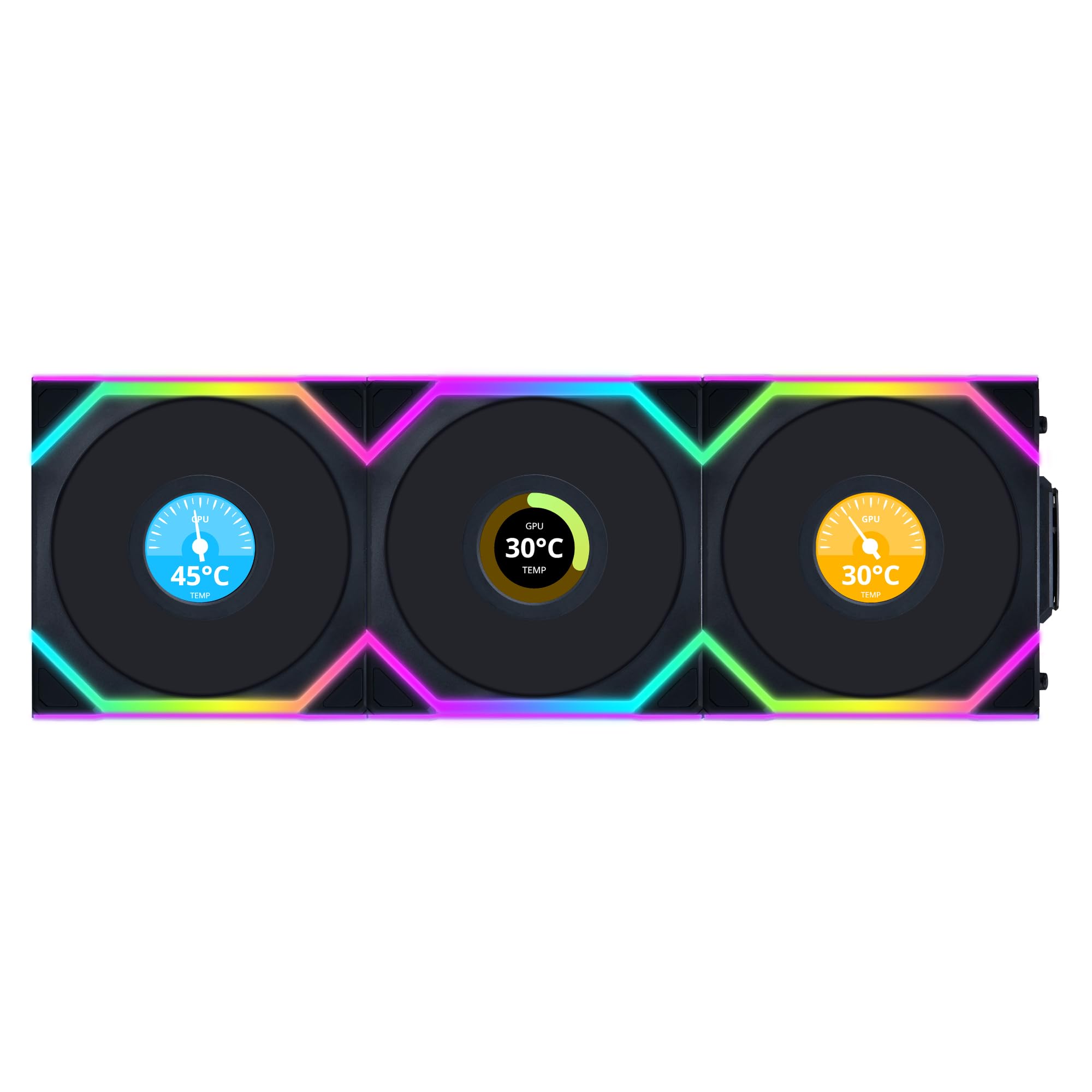 Lian Li UNI Fan SL-120 LCD Wireless RGB Triple Pack - 1.6