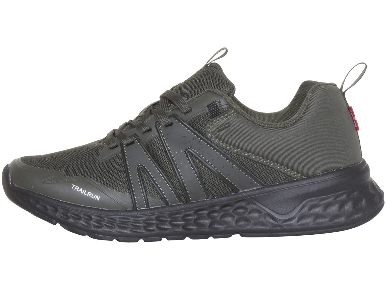 Levi's Men's Newbury-Trail Low-Top Sneakers - Olive/Black Running Shoes Size 10.5 | Lightweight & Durable for Hiking, Jogging & Casual Wear