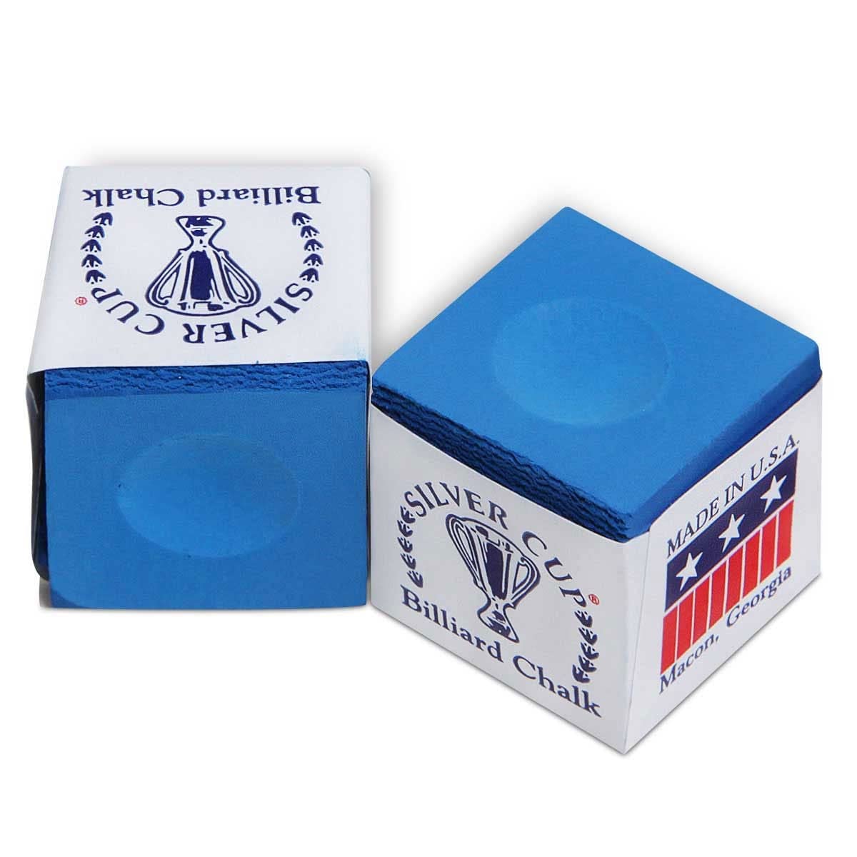 Premium SILVER CUP Billiard Chalk - 12 Pack Electric Blue for Pool Cues | Non-Slip Grip for Smooth Shots | Perfect for Professional Players & Home Game Rooms