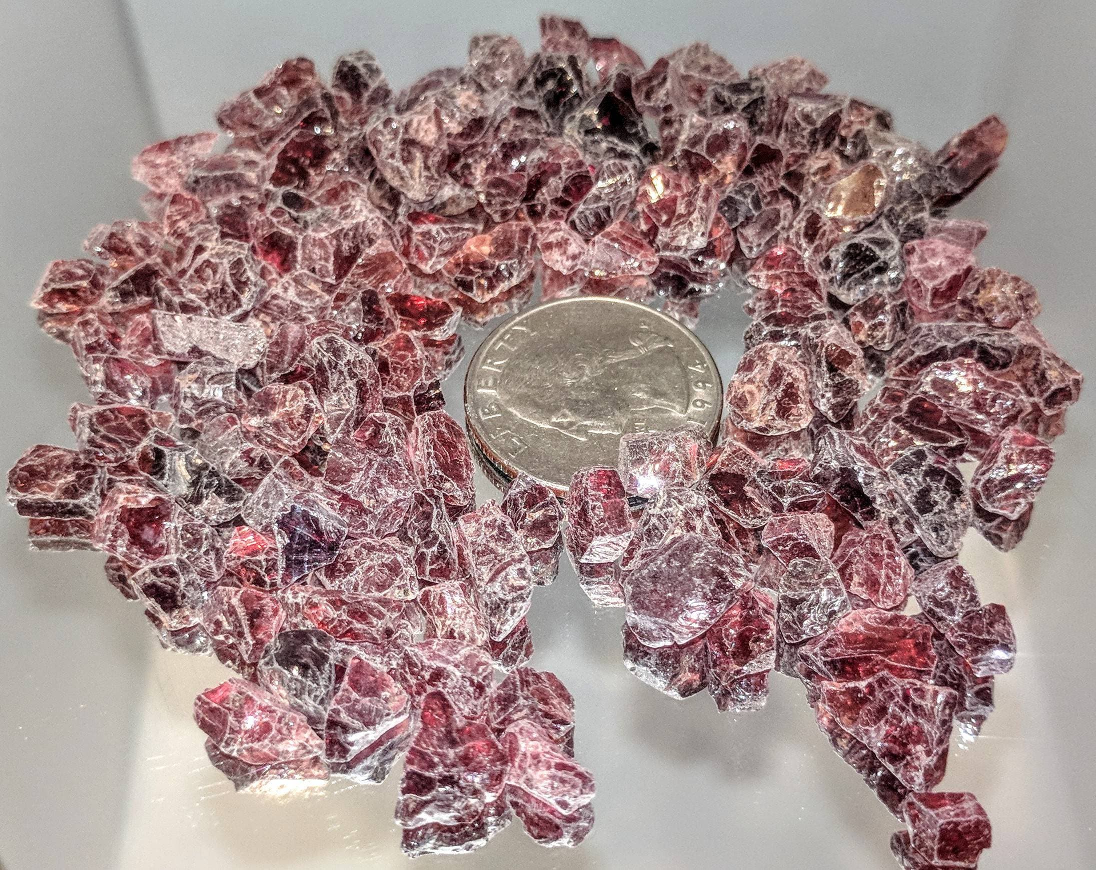 Wholesale Natural Genuine African Garnet Rough Stones - Unpolished Gemstone Nuggets for Jewelry Making, Crystal Healing & DIY Crafts (Specimen, Undrilled) - Perfect for Wire Wrapping, Beading & Mineral Collection