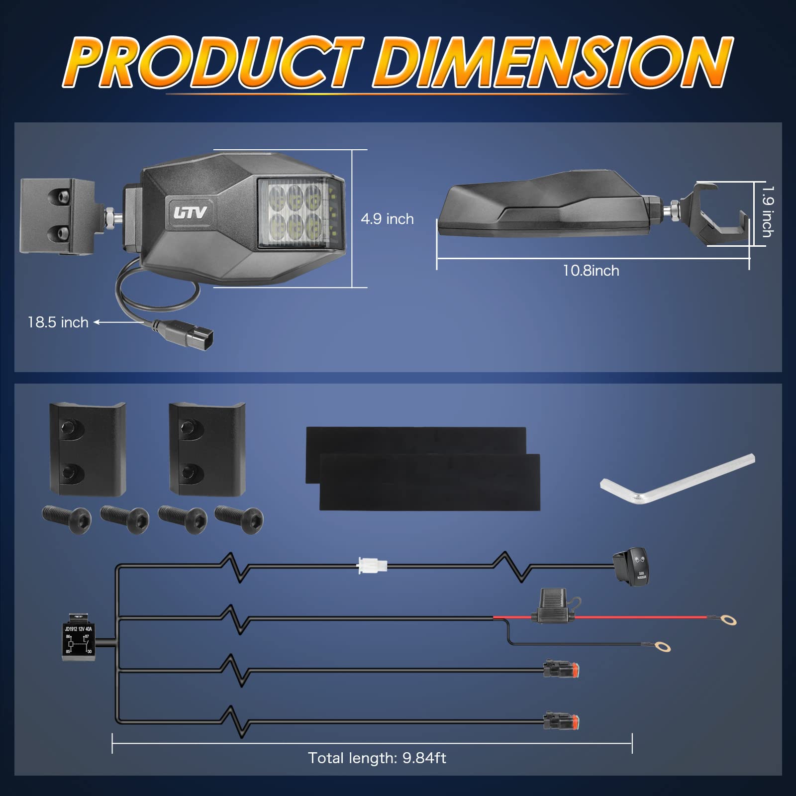 Pro-Fit LED UTV Side View Mirrors - Compatible with Polaris Ranger, Can Am Defender & Maverick Trail - Durable Off-Road Rear View Mirrors for Enhanced Visibility & Safety - Perfect for Night Riding, Hunting & Farm Work