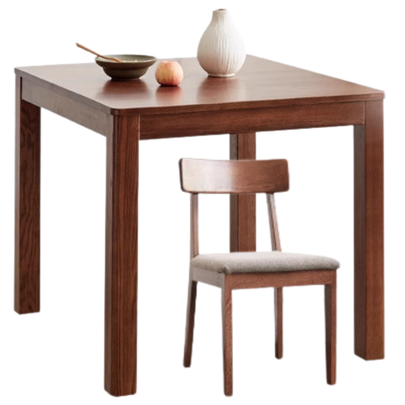 Solid Oak Wood Square Dining Table - Rustic Farmhouse Style for Kitchen, Dining Room & Small Space Gatherings