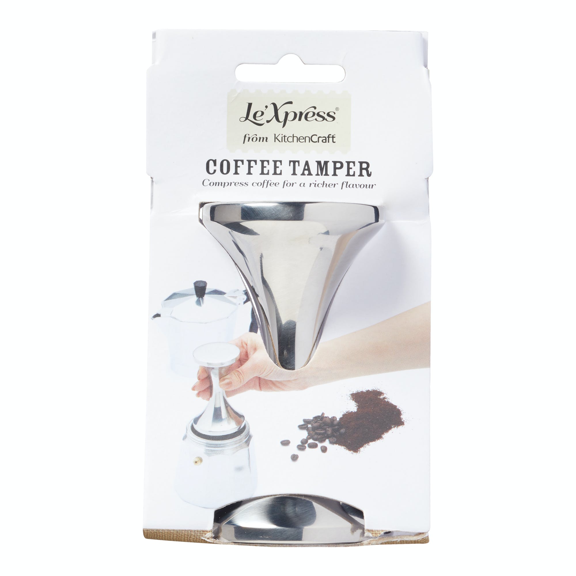Premium Le'Xpress Stainless Steel Coffee Tamper - 58mm Espresso Puck Press for Barista & Home Brewing - Perfect for Espresso Machines & Manual Coffee Makers