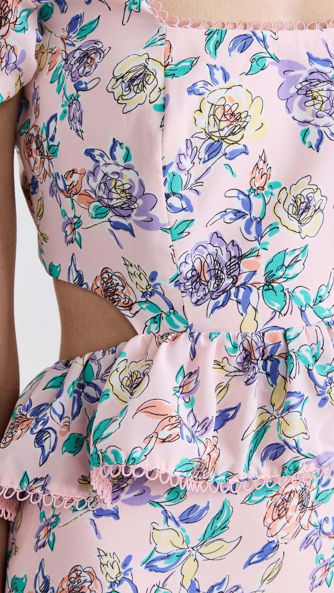 LIKELY Women's Shondra Dress - Elegant Flowy Midi Dress with Floral Print, V-Neck & Ruffle Sleeves | Perfect for Summer Weddings, Parties & Casual Outings