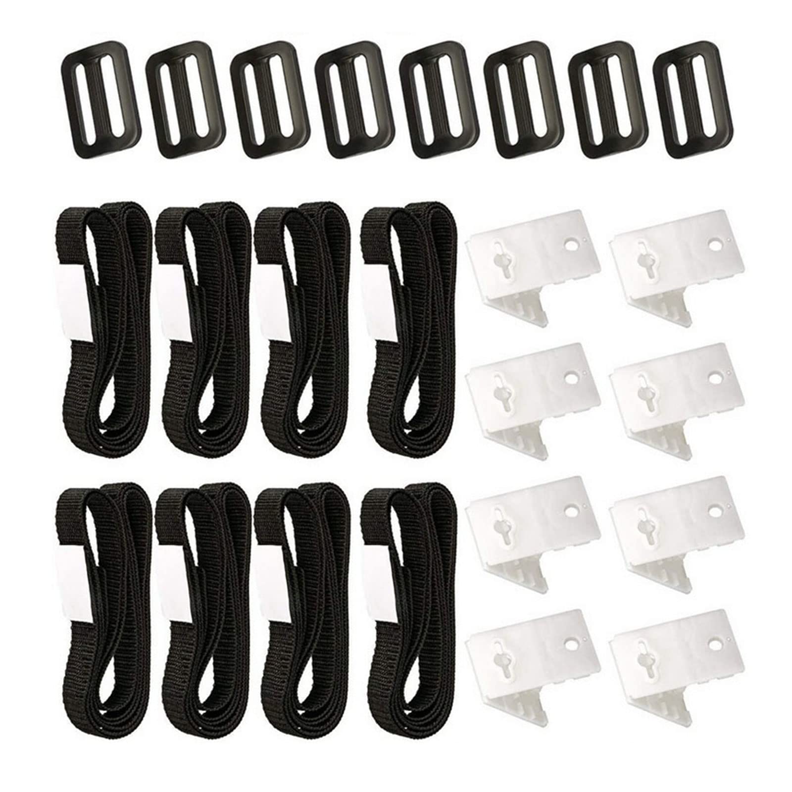 Carkio 24-Piece Solar Cover Reel Attachment Kit - Universal In-Ground Pool Solar Blanket Straps with 8 Straps, Tabs, Cord Plates & Buckles | Easy Pool Cover Installation & Maintenance for Swimming Pools