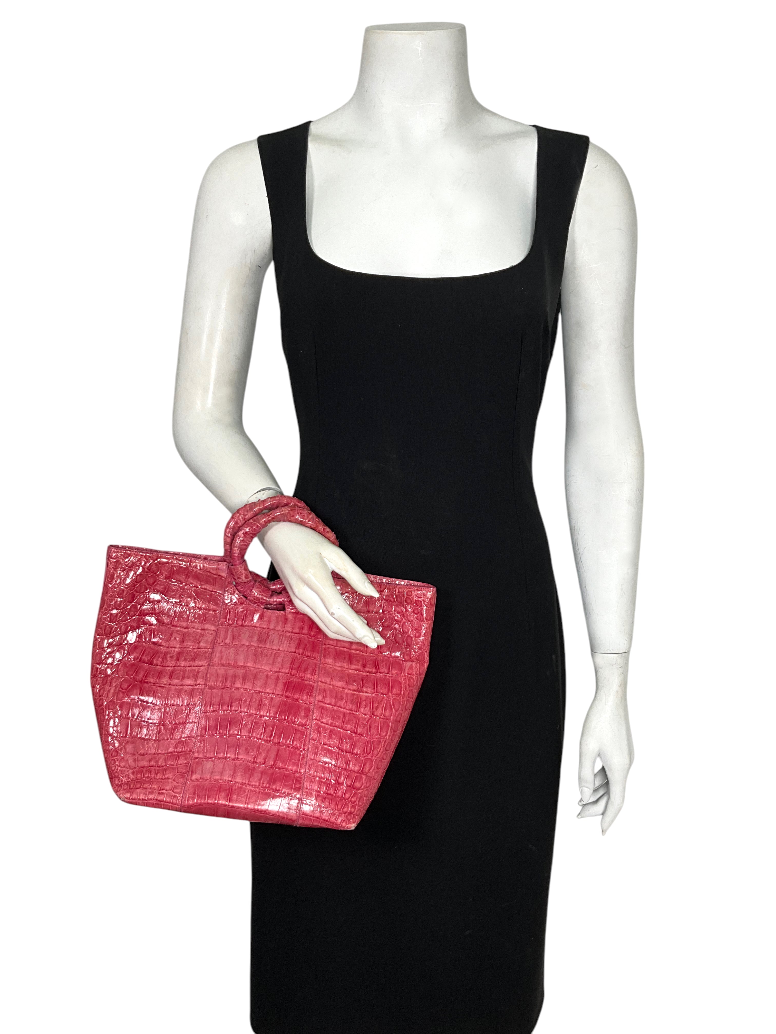 Luxury Nancy Gonzalez Medium Crocodile Leather Tote Bag for Women - Elegant Designer Handbag for Work, Travel & Everyday Use