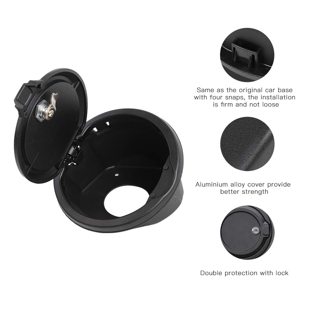 JeCar Locking Gas Tank Door - Aluminum Fuel Filler Cover for Jeep Wrangler 2018-2023 JL & Unlimited Models | Durable Exterior Accessory | Perfect for Off-Roading & Vehicle Security Protection
