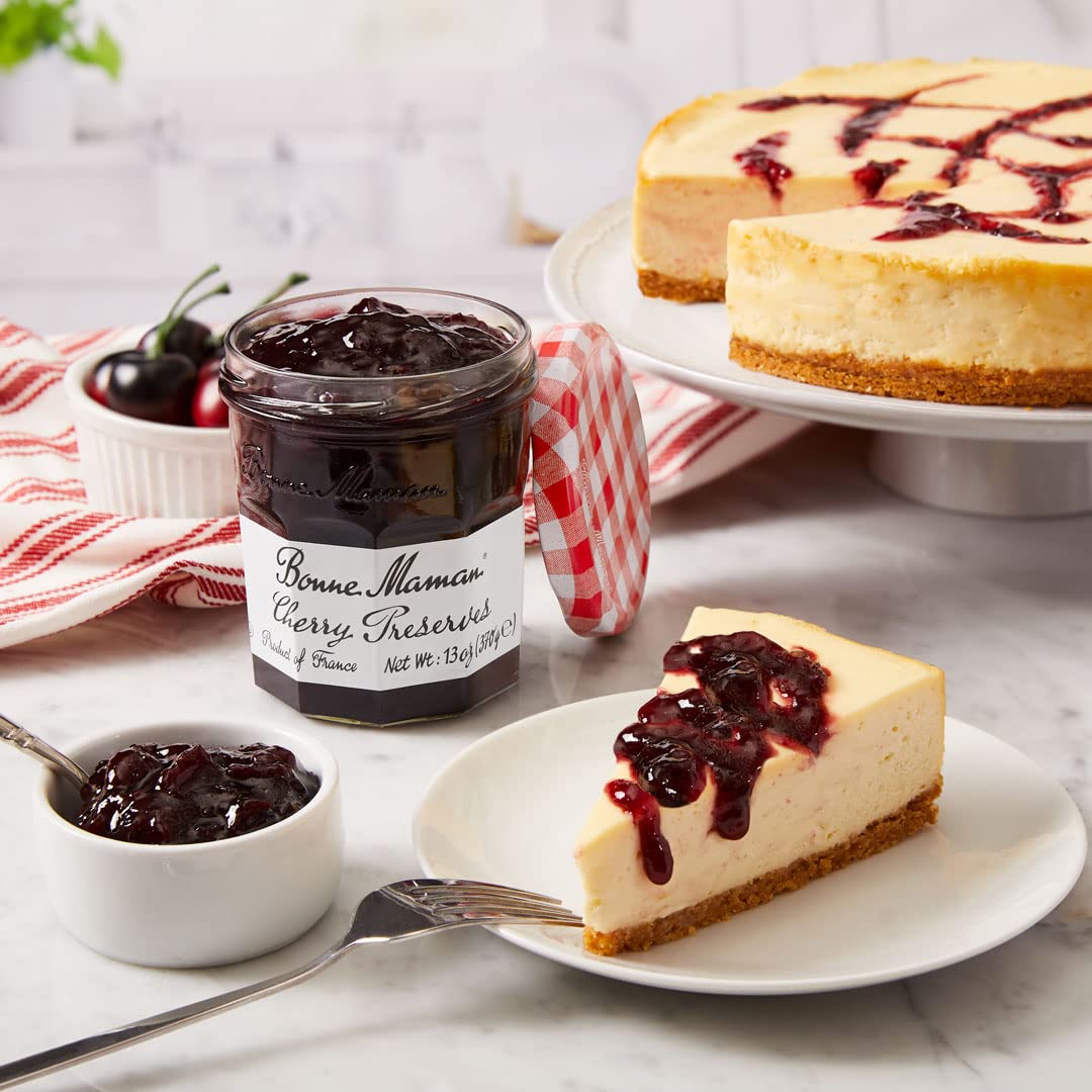 Bonne Maman Cherry Preserves, 13 oz (Pack of 6) - Delicious Fruit Spread for Breakfast, Desserts & Gift Giving