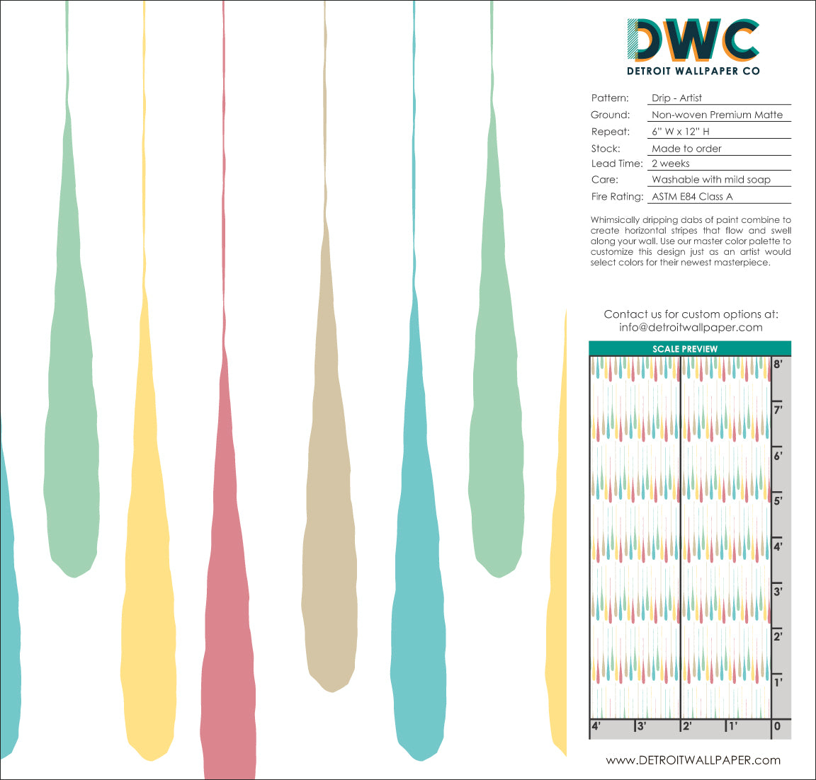 Drip Artist Wallpaper - Unique Abstract Watercolor Design for Home & Office Decor | Perfect for Living Room, Bedroom, and Creative Spaces