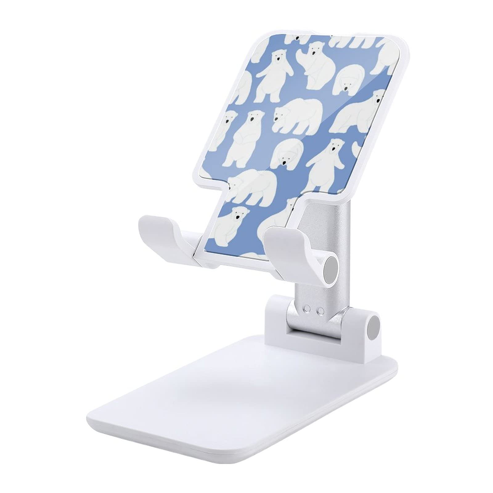 Flexible Polar Bear Cell Phone Stand Holder - Non-Slip Desktop Phone Mount for iPhone, Samsung, Tablet | Portable Home Office Accessories for Video Calls, Watching Movies & Reading
