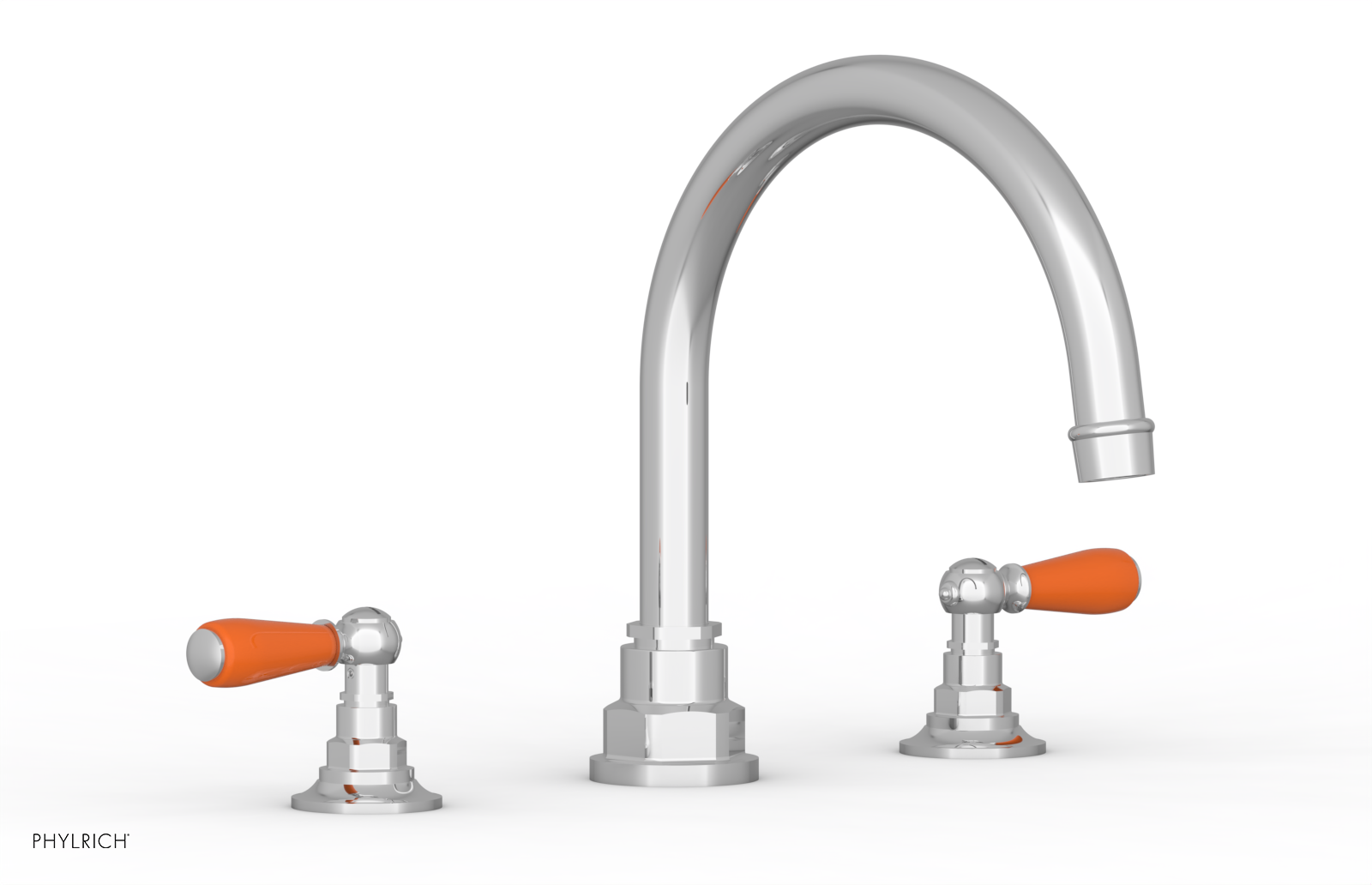 Jamestown Deck Tub Set with Lever Handles & Orange Accents - 165