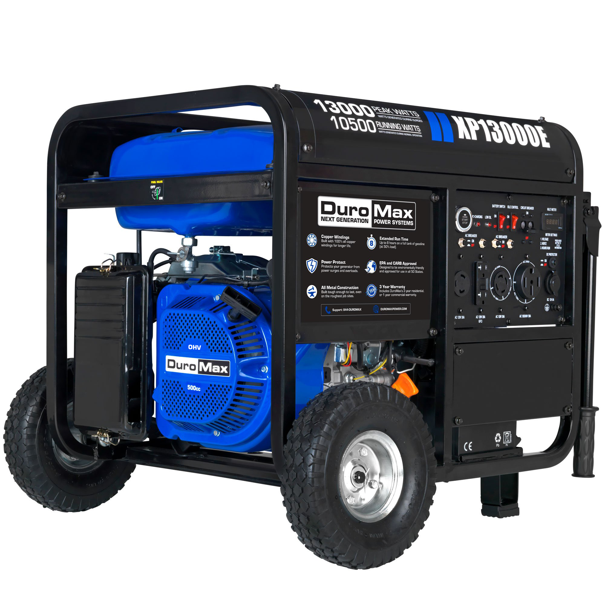 13,000W Portable Gasoline Generator - Powerful Backup for Home, Camping & Emergency Power Outages