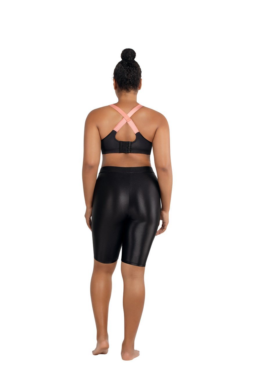 Parfait Power Fit Unlined Moderate Impact Sports Bra - Black with Pink Blush | Comfortable Workout & Yoga Support for Women