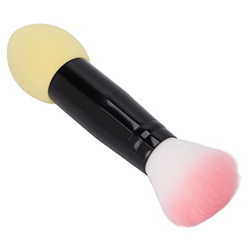 Premium Double-Headed Face Blush Brush - Soft Multifunctional Makeup Brush with Strong Powder Grip for Women & Teens | Perfect for Travel, Contouring & Everyday Makeup Application (Yellow)