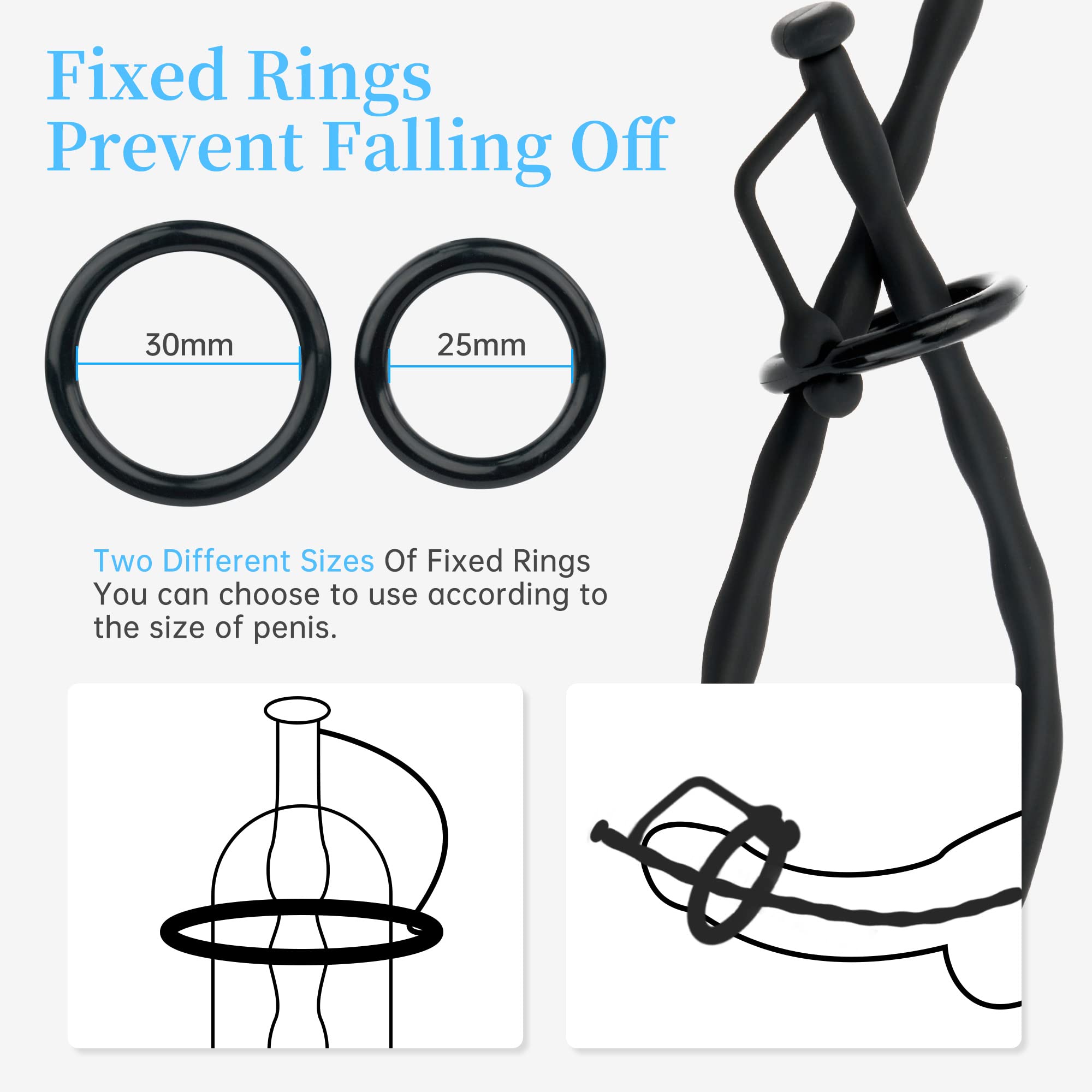 Premium Silicone Urethral Dilators Set - S M L Sizes for Men | Comfortable Penis Plug & Masturbation Sex Toy | Ideal for Sensual Play, BDSM & Personal Exploration