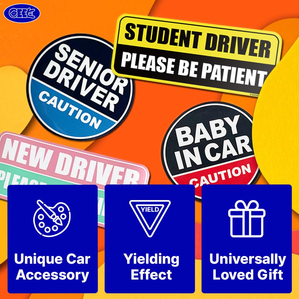 GEEKBEAR Baby on Board Car Magnet - Stars & Stripes Design - Safety Sticker Decal for Windows & Bumpers - Perfect for Family Cars, SUVs and Minivans - Keep Kids Safe on Road Trips & Daily Commutes