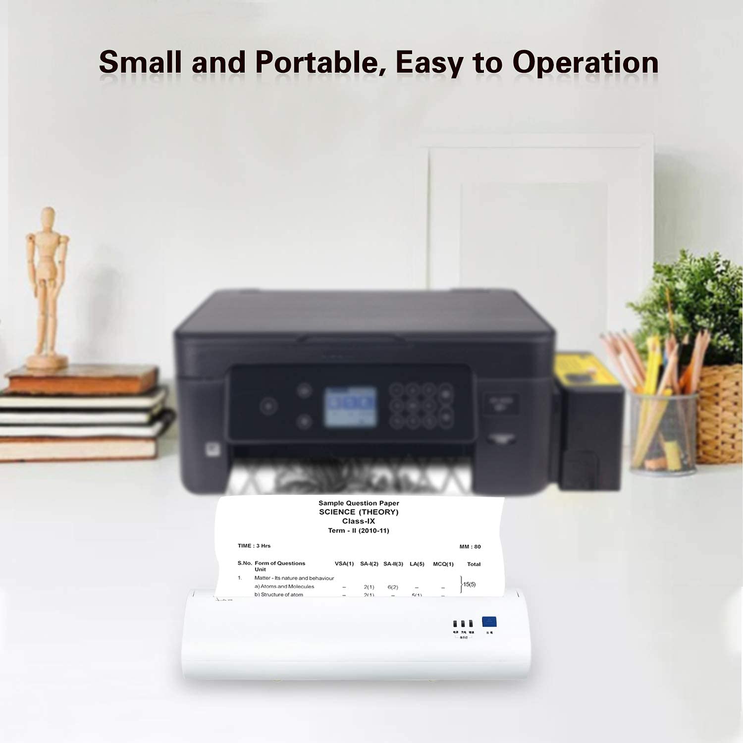 OHHG A4 Portable Thermal Printer - 210mm Mini Mobile Photo Printer with 203DPI, Bluetooth & USB Connectivity for Windows - Perfect for Receipts, Labels & On-the-Go Printing