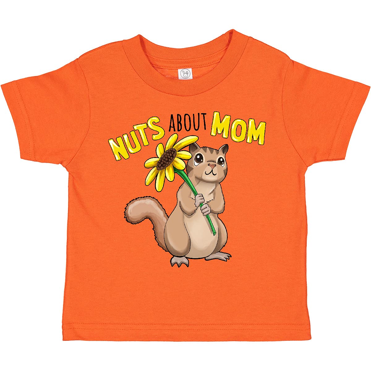 Inktastic 'Nuts About Mom' Cute Chipmunk & Sunflower Toddler T-Shirt - Perfect for Mother's Day Gifts & Kids Casual Wear