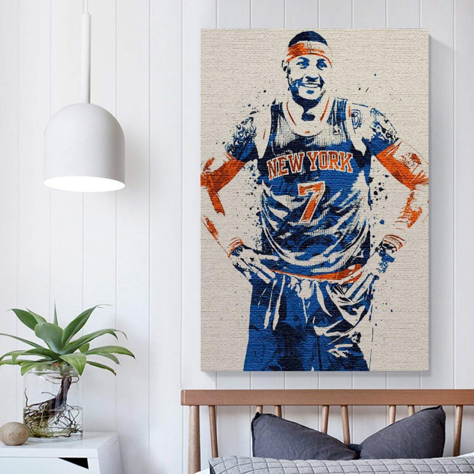 Carmelo Anthony Basketball Poster - 16x24 Inches (40x60cm) NBA Wall Art, Sports Decor, Canvas Print for Living Room, Bedroom & Man Cave - Perfect Gift for Basketball Fans
